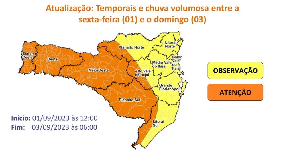 Mudança no clima traz temporais e chuva volumosa para SC Tudo Sobre